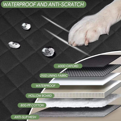 Dog Seat Cover 7-In-1 Protection - Waterproof, Hard Bottom, Wear-Resistant, Machine-Washable, Universal Fit, Safety Belt, and Hammock Design for Ultimate Pet Comfort and Safety