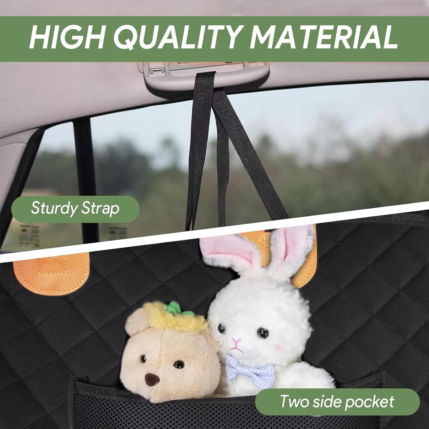 Dog Seat Cover 7-In-1 Protection - Waterproof, Hard Bottom, Wear-Resistant, Machine-Washable, Universal Fit, Safety Belt, and Hammock Design for Ultimate Pet Comfort and Safety