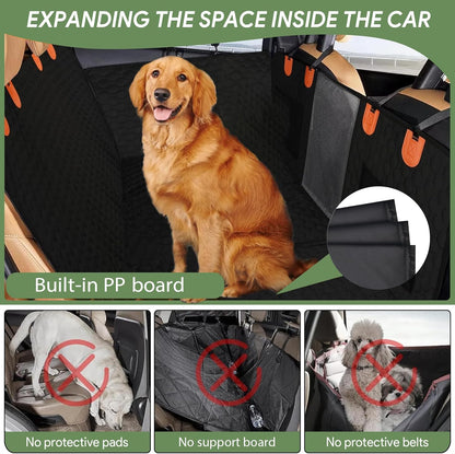Dog Seat Cover 7-In-1 Protection - Waterproof, Hard Bottom, Wear-Resistant, Machine-Washable, Universal Fit, Safety Belt, and Hammock Design for Ultimate Pet Comfort and Safety